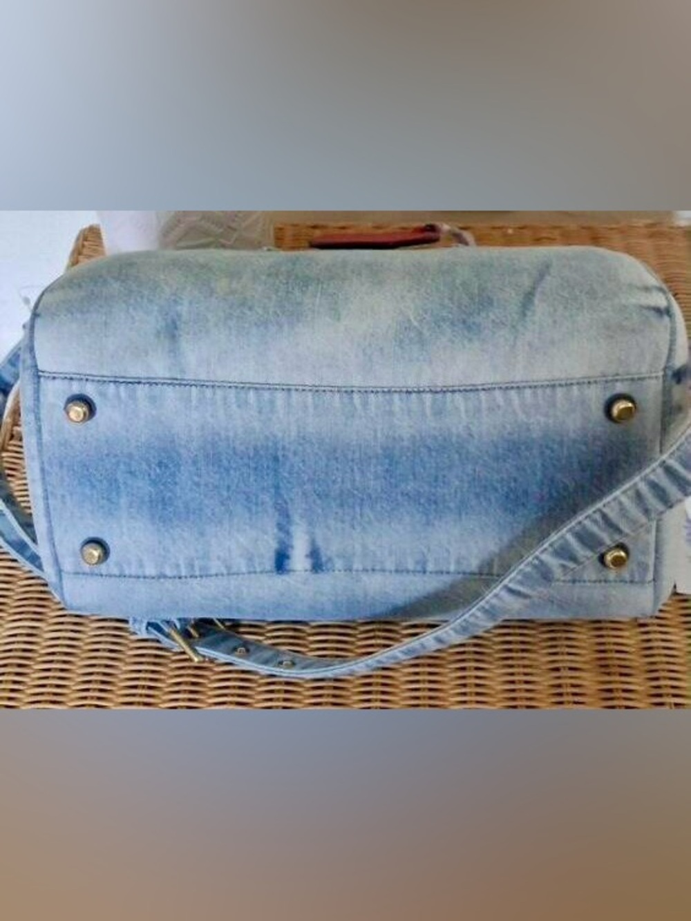 COACH LRG ROWAN DENIM SATCHEL + MATCHING WRISTLET BOTH NWT WITH CHARMS - Picture 11 of 15